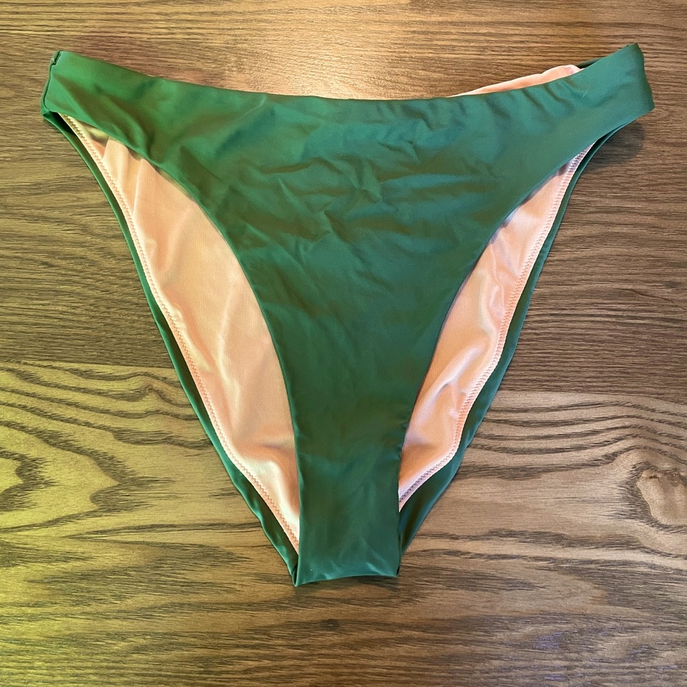 J. Crew high waist bikini bottom, olive green size medium, fully lined worn once